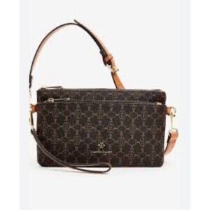 Nanette Lepore Shelia Purse Convertible Crossbody/Wristlet  Brown Logo Bag